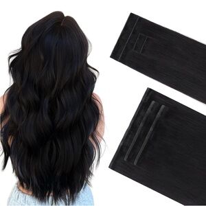 Goo Goo Black Remy Human Hair Seamless 18 Inch Clip In Hair Extensions